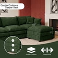 thumbnail image 4 of Eyisean 102" Chenille Modular Sectional Sofa with Ottoman, 3-Seater L Shape Cloud Couch with Upholstered & Pillow, Comfy Sleeper Sofa for Living Room, Bedroom, Office, Easy Assembly, 4 of 19