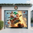 thumbnail image 4 of Christmas Garage Door Banner Decoration, 8 x 7 ft Santa's Shop Garage Door Backdrop Decor, Christmas Wall Backdrop Covers, for Outdoor and Indoor Christmas Wall Decorations B, 4 of 7
