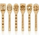 thumbnail image 1 of Juego de 6 cucharas de madera con diseño de vaca de granja, utensilios de cocina de bambú tallado, espátula de madera grabada para mujeres y hombres., 1 of 9