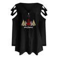 thumbnail image 4 of Pntutb, sudaderas de cuello redondo de Navidad de manga larga para mujer, suéter holgado informal, tops, blusa con estampado de gato y Papá Noel, ropa de otoño Pntutb Pntutb-7219, 4 of 9