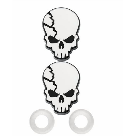 Skull Design Chrome Plastic Fastener Caps