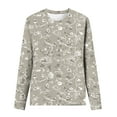 thumbnail image 5 of HKEJIAOI T-Shirts à Manches Longues en Polyester pour Femmes Imprimé Graphique Blouses Habillées Tops Décontractés Manches Longues Col Rond, 5 of 5