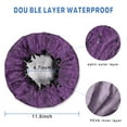 thumbnail image 3 of Shower Caps,Halloween Purple Spider Web Pattern Waterproof Shower Cap for Women 4 Pieces,Double Reusable Hair Cover for Shower PEVA Elastic Stretch Hem, 3 of 7