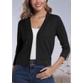 thumbnail image 4 of Women'S 3/4 Sleeve Cropped Cardigan Sweater Elegant Shrugs for Women Black S, 4 of 5