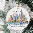 thumbnail image 2 of New York Engagement Ornament, New York Ornament, Engagement Ornaments, Engagement Custom Gift, New York Souvenir, NYC Souvenir, NYC Couple Ze48P5 (New York Engagement), 2 of 4