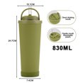 thumbnail image 2 of 830ml stainless steel vacuum wide-mouth sports kettle with leak-proof straw, insulated water bottle-830ml, 2 of 5