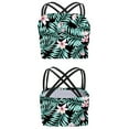 thumbnail image 6 of iiniim Kids Girls Bikini Floral Print Crop Tops Active Wear UPF50+ Rash Guard for Beach and Pool 6-16 A Black 6, 6 of 7