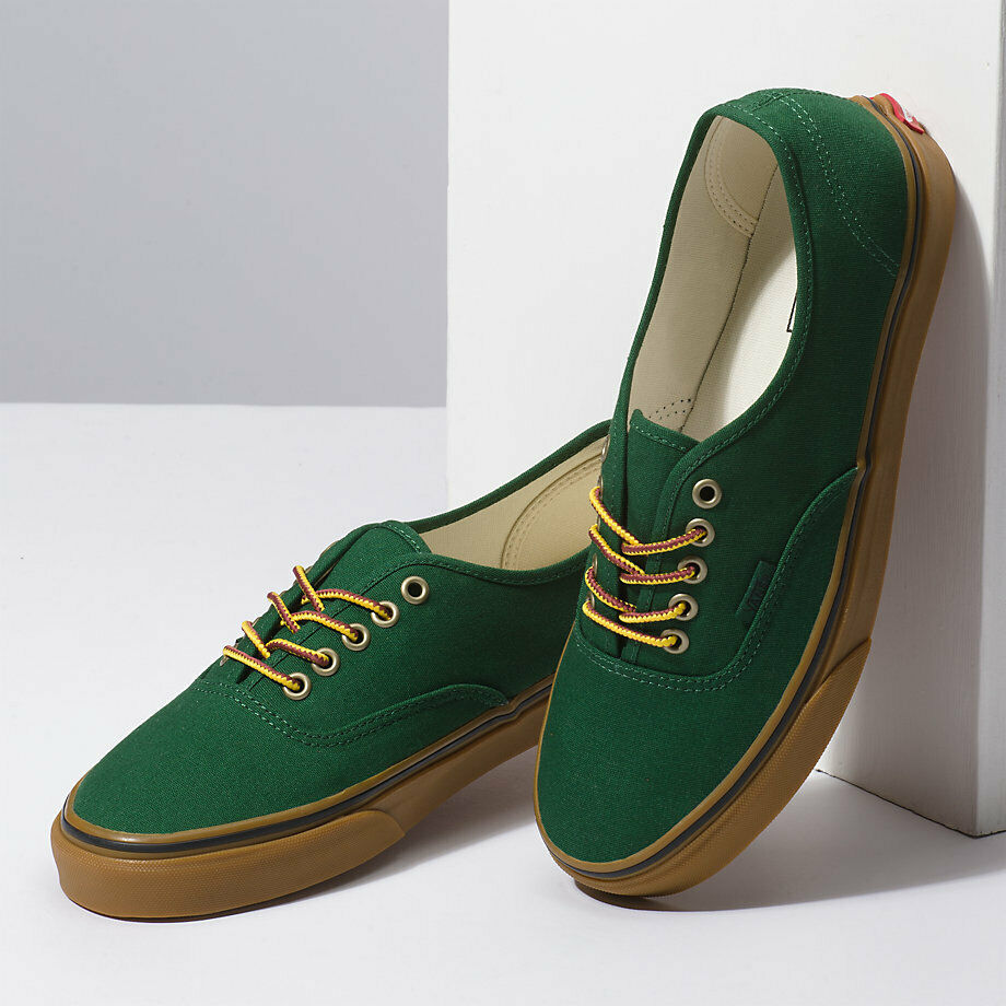 vans authentic green gum sole