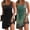Black/Floral Green, variant on Nightgowns for Women 2 Pack Sleeveless Sleepwear Tank Sleep shirts Chemise Nightshirt