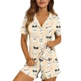thumbnail image 6 of TARIENDY Cute Pajama Sets for Women Shorts and Button Down Tops Lounge Set Pjs Short Sleeve 2 Piece Graphic Sleepwear Multicolor*12 XXL, 6 of 8