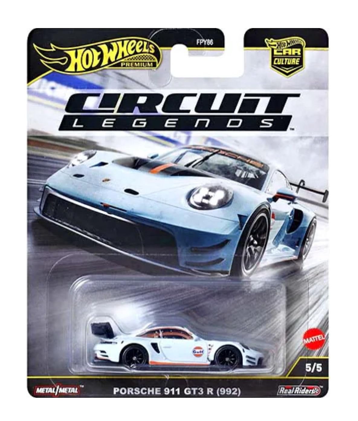 Hot Wheels Circuit Legends Die-Cast Cars Collection, 5-Pack Racing Set, Porsche and Ferrari Models FPY86-961K