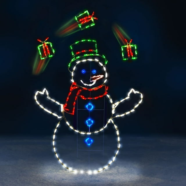 ProductWorks Pro-Line LED Animation Juggling Snowman Décoration de Jardin de Noël