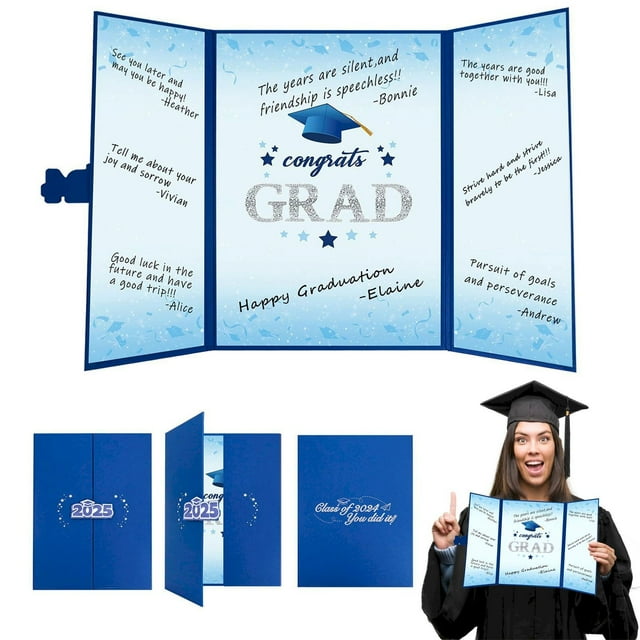 AKEGAMN Graduation Decorations Class Of 2025 Congratulations Graduates Alternative Guest Book For Men Women Happy Graduation Congrats Grad 【 Design】 - The cover of the congratulations graduation cer