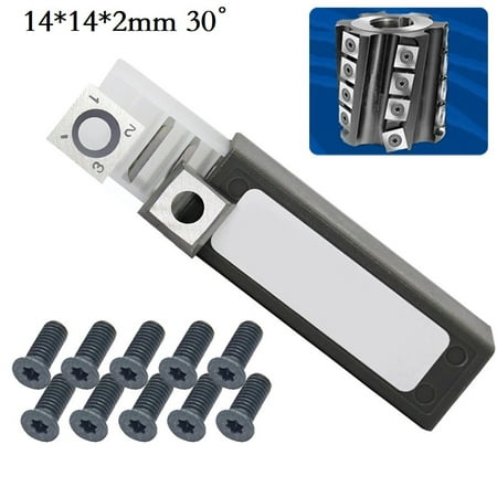 

LIKEM 10pcs 14*14mm Carbide Inserts Cutters Square for Woodworking Spiral Planer Head
