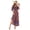 Caramel, variant on Women's Floral Flounce Sleeve Midi Dress 100% Rayon Elegant Everyday Wear Ideal for Spring and Summer Events Occasions