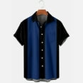 thumbnail image 3 of Male Summer Casual Print Plus Size Shirt Short Sleeve Turn Down Collar Shirt, 3 of 4