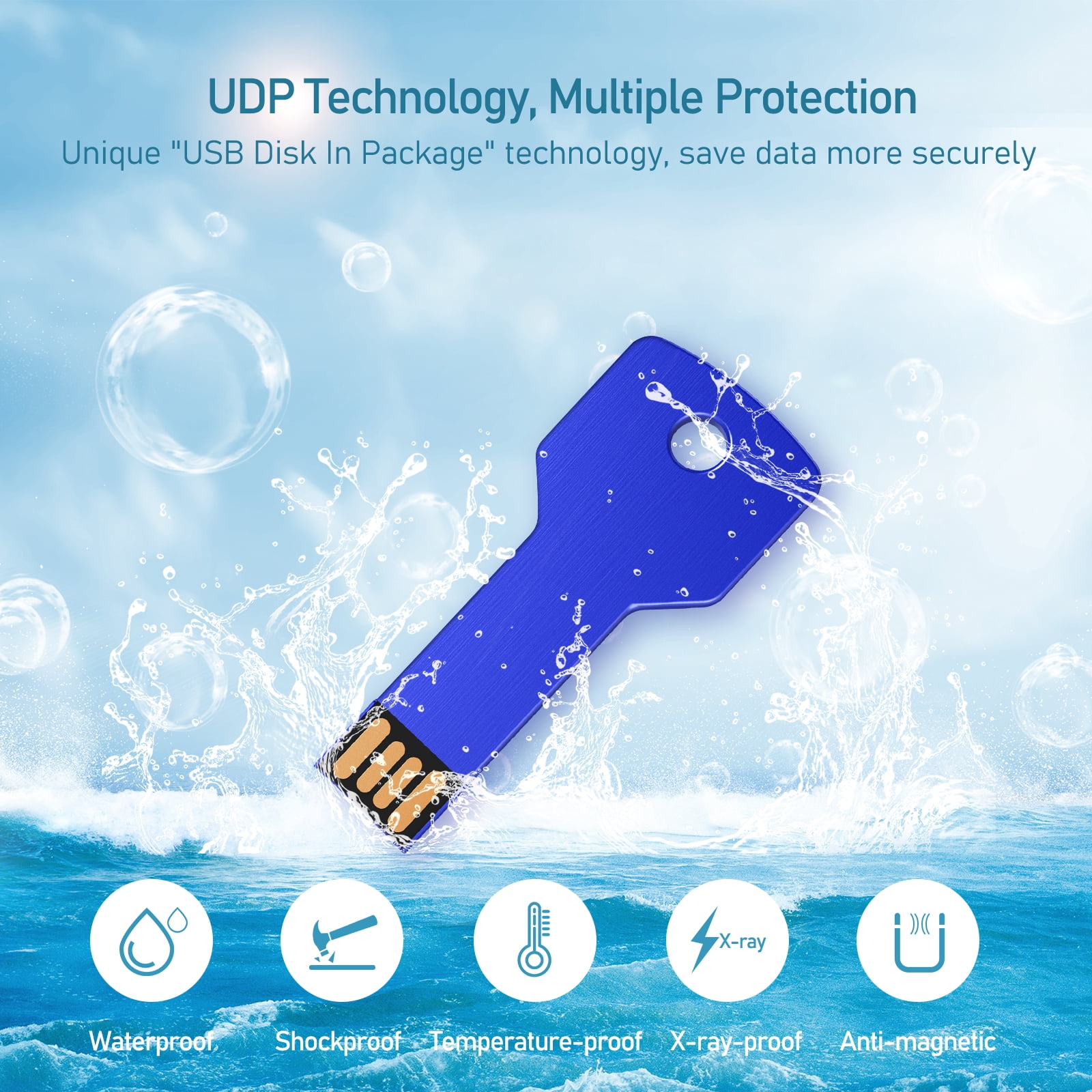 10 Pack 2GB USB 2.0 Flash Drive Topesel Metal Key Shaped Thumb Drive Multicolor Memory Stick- Black/Pink/Green/Gold/Blue