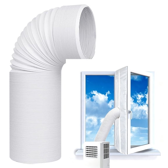 Portable Air Conditioner Hose Kit AC Hose with Adapter 5.9" Dia 59" Length Flexible Exhaust Hose and AC Unit Tube Connector for Portable Air Conditioner Vent