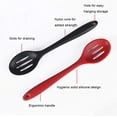 thumbnail image 2 of Silicone Nonstick Slotted Spoons Set 2,High Heat Resistant, Hygienic Design Cooking Baking Spoons Set for Cooking Stirring, Mixing and Serving,Red and Black, 2 of 7