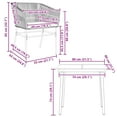 thumbnail image 2 of vidaXL 3 Piece Patio Dining Set with Cushions Black Poly Rattan Glass, 2 of 10