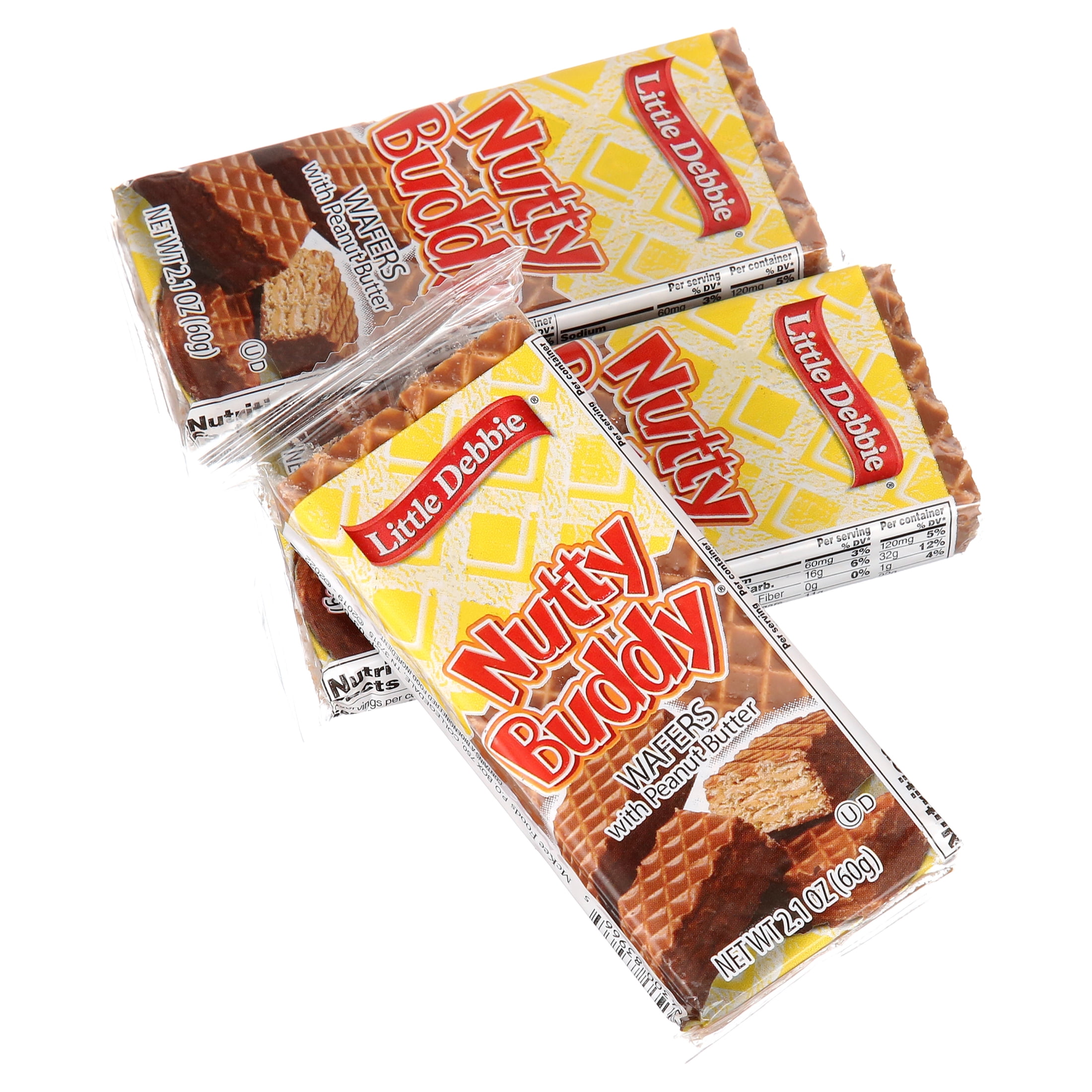Little Debbie Twin Wrapped Nutty Buddy Wafers with Peanut Butter, 24 ct