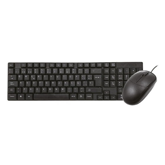 Kit alámbrico Westminster teclado y mouse, membrana, conexión usb, negro