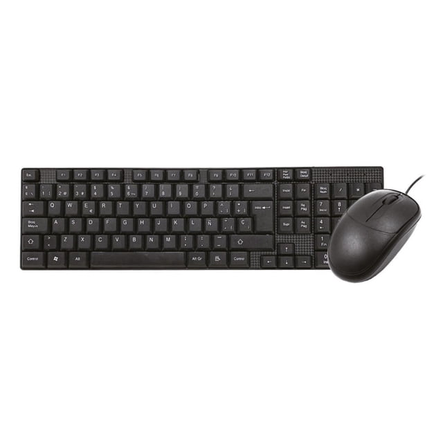 Kit alámbrico Westminster teclado y mouse, membrana, conexión usb, negro