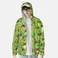 thumbnail image 4 of Kll Cute Green Frog Print Men'S Women’s Upf 50+ Sun Protection Outdoor Hoodie Jacket Long Sleeve Fishing Hiking Performance Shirt- Small, 4 of 8