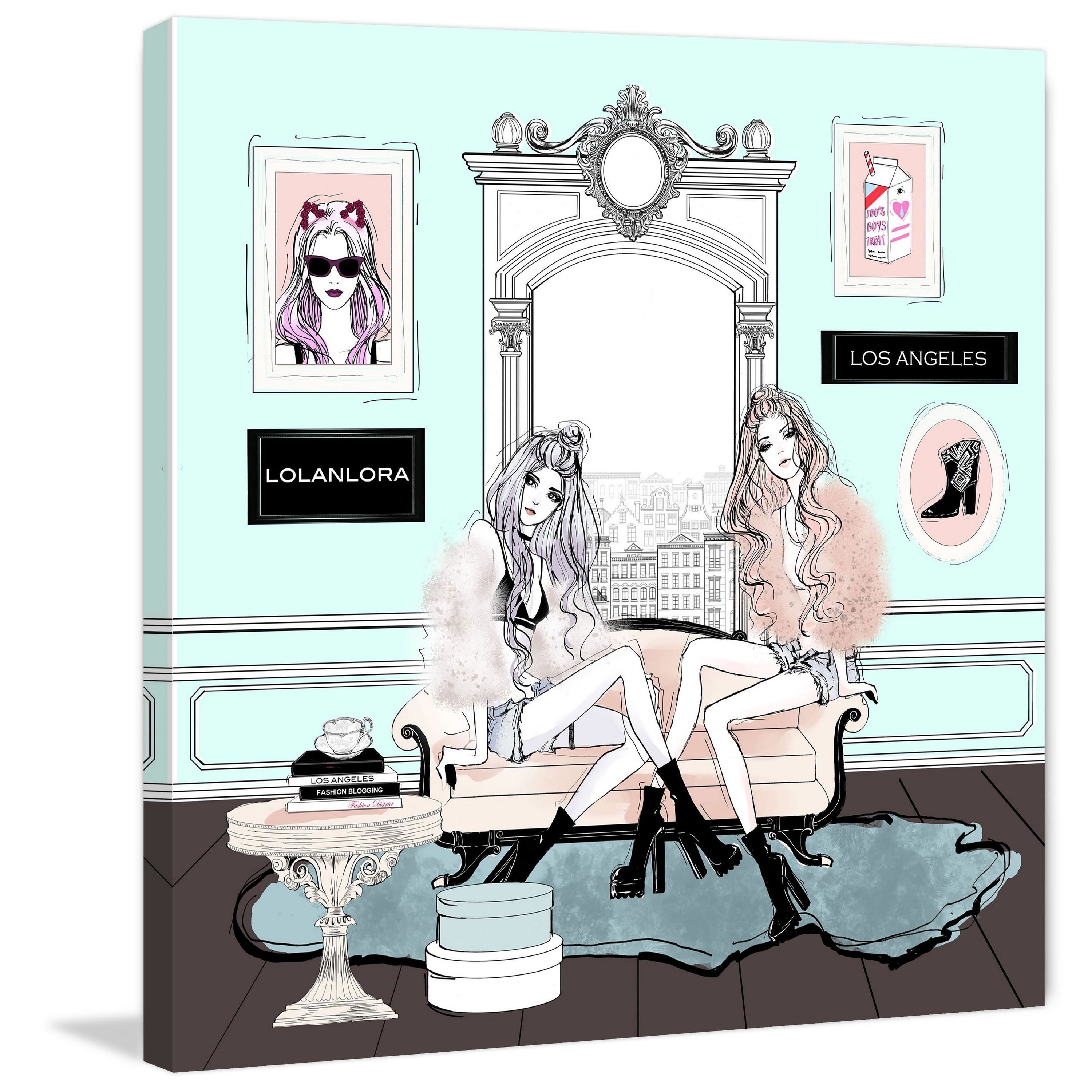 Marmont Hill "LA Shopping" by Loretta So Painting Print on Wrapped Canvas