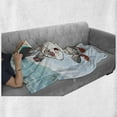 thumbnail image 6 of Bunny Soft Flannel Fleece Blanket, Winter Wooden Sled Cartoon Style Compositions of Woodland Animals Nursery Theme, Cozy Plush for Indoor and Outdoor Use, 60" x 80", Aqua and Orange, by Ambesonne, 6 of 6