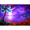 thumbnail image 1 of (DE1571) Seaside Sunset 5D Full Round Rhinestone Wall Picture DIY Kit 40x30cm 50x70cm Púrpura FLhrweasw Nuevo, 1 of 1