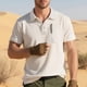 thumbnail image 4 of Mens Casual de Manga Corta Botón Abajo Camisas de Malla Elástica de Bolsillo Cuello de Vuelta de Verano, Camisas de Manga Corta para Hombre con Bolsillo, 4 of 7