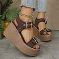 thumbnail image 5 of Hoshose New Summer Womens Sandals Buckle Open Toe Fish Mouth Plus Size Casual Non Slip Women Platform Sandals, 5 of 7