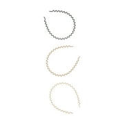 Goody Zigzag Headband, Made for Thick Hair, Warm Tone Assorted Colors, 3 Ct