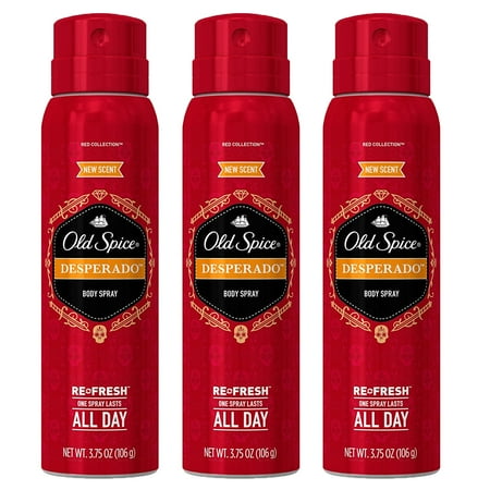 Old Spice Red Collection Body Spray, Desperado, 3.75 Ounce, Pack of 3