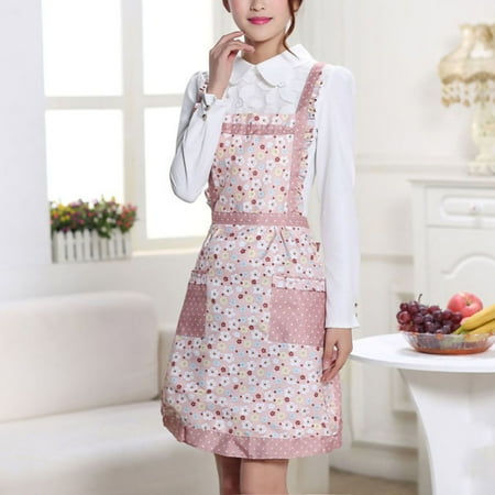 

NIUREDLTD Thickened Double Layer Princess Apron Is Available In Many Styles