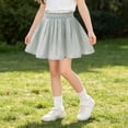 thumbnail image 2 of FRSASU Girl's Mesh Ruffled Pleated Mini Skirt with Built in Shorts Summer Slim High Waist Elegant A-Line Princess Tutu Dancing Skirt Green, 2 of 8