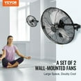 thumbnail image 2 of Wall Mount Fan, 2-Pack 18 Inch Industrial High Velocity Fan, Waterproof, 3 Speed Settings, Max 4000 CFM for Warehouse, Greenhouse, Workshop, Basement, Garage, Indoor Commercial and Residential Use, 2 of 6