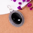 thumbnail image 3 of Black Onyx - Brazil 925 Sterling Silver Pendant 1.60" V8460-P1467-61, Black Onyx Pendant, Handmade Pendant, Gemstone Pendant, Black Pendant, Gift For, 3 of 4