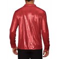 thumbnail image 3 of INSPIRE CHIC 70s Disco Shirts for Men's Long Sleeves Button Down Party Costume Metallic Shirt 3XL Red, 3 of 6