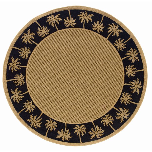 Oriental Weavers Lanai 7'10" Round Machine Woven Rug in Beige