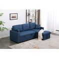 thumbnail image 2 of Navy Blue Elise 2-Piece Sleeper Sofa Bed Upholstered Couch with Reversible Storage Chaise, 2 of 5