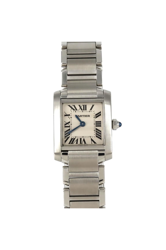 Pre-Owned Cartier Tank Franaise SM W51008Q3 Stainless Steel Quartz Watch