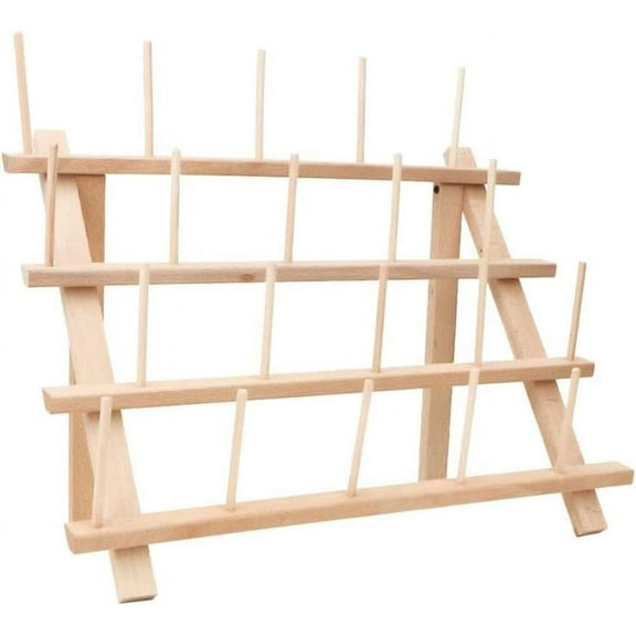 20 Spool Foldable Wooden Thread Rack Holder,Spool Cone Bobbins Stand Thread Organizer Wall Mount Yarn Storage Spool Holder Machine Sewing Embroidery Quilting Storage Holder,Sewing Craft Tools