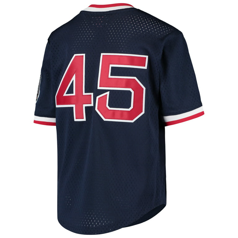 Youth Mitchell & Ness Pedro Martinez Navy Boston Red Sox Cooperstown  Collection Mesh Batting Practice Jersey 