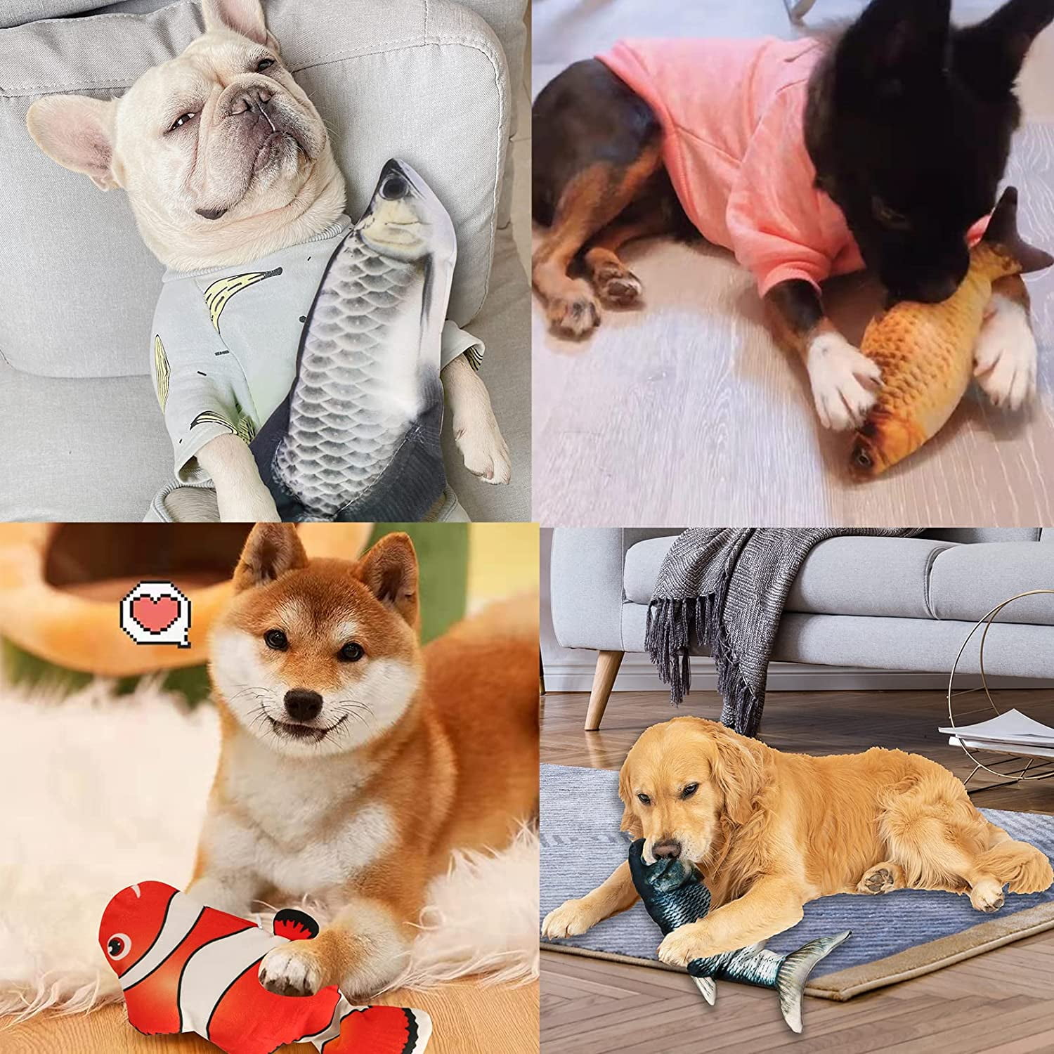 Floppy Fish Cat Toy, Realistic Flopping Fish Rocking Dog Toy, Electric Moving Fish with Interactive Function Cat Toy Pets Chew Bite Supplies Motion Sensor, USB Charged for Cat Exercise(Orange Roughy)