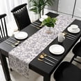 thumbnail image 3 of Haze Blue Leaf Table Runner 72 Inches Long, Retro Farmhouse Plant Floral Branch Kitchen Coffee Dining Table Decoration for Home Party Birthday Wedding Home Decor 13x72 Inches, 3 of 8