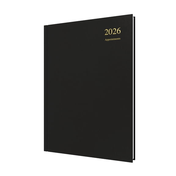 Essential - A4 Day-to-Page Diary with Appointments - 2026 Calendar Year Planner