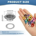 thumbnail image 2 of Uxcell 110 Pcs Ojetes con arandelas Kit de ojetes 5/16" Gris, 2 of 7