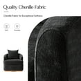 thumbnail image 3 of Tina's Home Modern Minimalist Chenille Fabric Swivel Accent Chair Set of 2 with Curved Backrest Black, 3 of 6